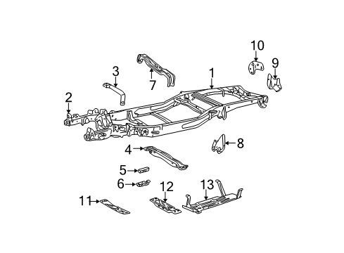 2003 Ford F-150 Frame & Components Frame Assembly Diagram for 2L3Z-5005-DB