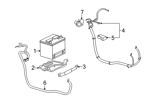 2008 Buick LaCrosse Battery Cable Asm, Battery Positive Diagram for 19116217