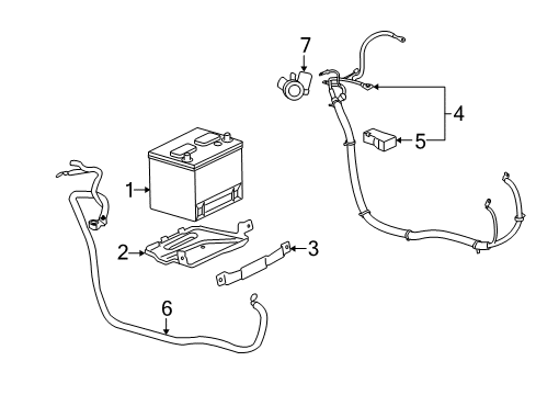 2008 Buick LaCrosse Battery Retainer Asm-Battery Hold Down Diagram for 25844053