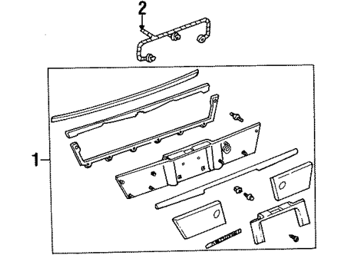 2001 Mercury Grand Marquis Rear Reflector Reflector Panel Diagram for F8MZ-13A565-AA