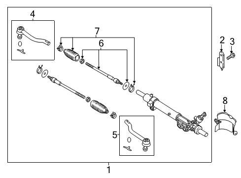 2020 Nissan Pathfinder Steering Column & Wheel, Steering Gear & Linkage Bolt Diagram for 48129-3JB0A