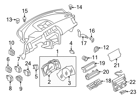 2009 Nissan Murano Cluster & Switches, Instrument Panel Switch Assy-Ignition Diagram for 25150-1AA0A