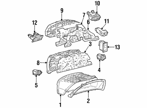 1999 Lexus SC300 Cluster & Switches Meter Assembly, Speed Diagram for 83220-24021