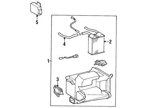 1995 Toyota Land Cruiser Heater Core & Control Valve Amplifier, Heater Servo Motor Diagram for 87161-60020