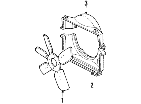 1985 Cadillac Fleetwood Cooling System, Radiator, Water Pump, Cooling Fan Shroud, Radiator Fan Upper Diagram for 1623158