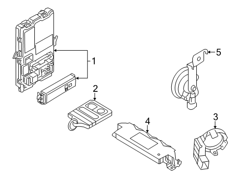 2008 Ford Mustang Anti-Theft Components Antitheft Module Diagram for 9R3Z-15604-F