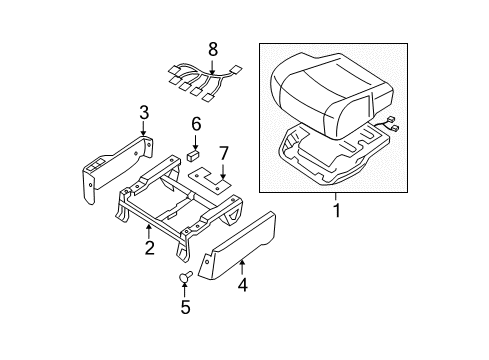 2007 Nissan Quest Front Seat Components Cushion Assy-Front Seat Diagram for 87300-ZM01D
