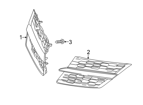 2015 Toyota RAV4 Grille & Components Grille Diagram for 53105-0R010