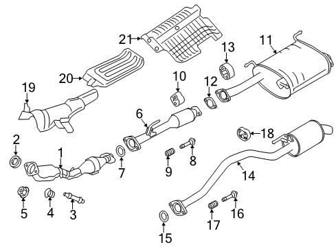 2017 Chevrolet City Express Exhaust Components Center Muffler Insulator Diagram for 19316299