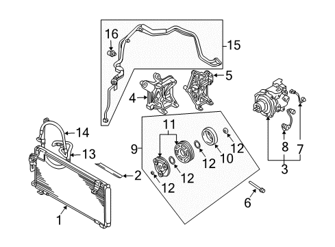 2005 Dodge Stratus A/C Condenser, Compressor & Lines Motor-A/C CONDESER Fan Diagram for MR958425