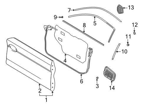 2007 Hyundai Tiburon Door & Components Front Left Power Window Regulator Assembly Diagram for 82403-2C000