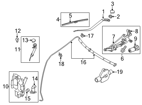 2014 Infiniti Q70 Wiper & Washer Components Link Assembly-Connecting No 1 Diagram for 28841-1ME0A