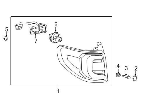 2017 GMC Acadia Limited Tail Lamps Lamp, Rear Stop Diagram for 84051375