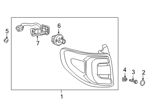 2017 GMC Acadia Limited Tail Lamps Bulb-Stop & Tail Lamp Diagram for 13582912