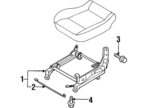 2002 Infiniti G20 Power Seats ADJUSTER Assembly-Front Seat, L Diagram for 87450-89906