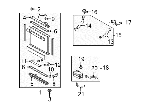 2008 Lexus LS460 Radiator & Components Radiator Replacement Diagram for 16400-38170