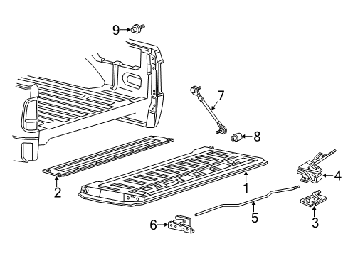 2008 Lincoln Mark LT Tail Gate Handle Diagram for 8L3Z-9943400-DE