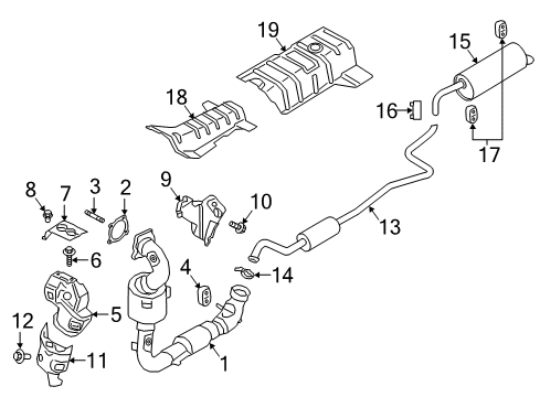 2020 Ford EcoSport Exhaust Components Rear Muffler Diagram for GN1Z-5A289-T