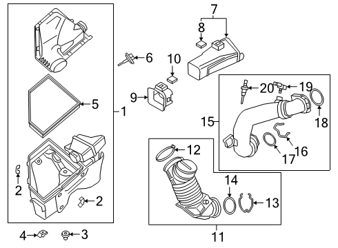 2021 BMW M340i xDrive Powertrain Control INTAKE DUCT Diagram for 13718635103