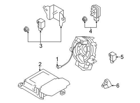 2022 Toyota GR86 Air Bag Components Side Impact Sensor Diagram for SU003-08580