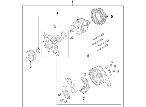 2014 Scion FR-S Alternator Front Cover Diagram for SU003-00487