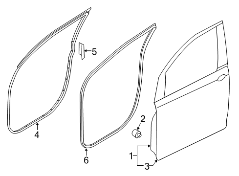 2015 Kia Sedona Front Door WEATHERSTRIP Assembly-Front Door Side Diagram for 82140A9000