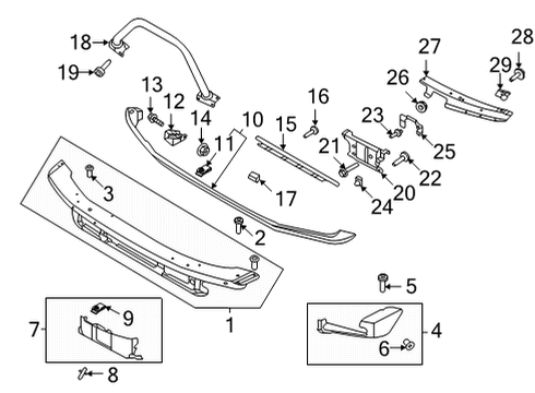 2022 Ford Bronco Bumper & Components - Front End Panel Bolt Diagram for -W500741-S439