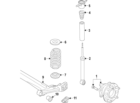 2018 Hyundai Kona Rear Axle, Suspension Components Rear Shock Absorber Assembly Diagram for 55307-J9100