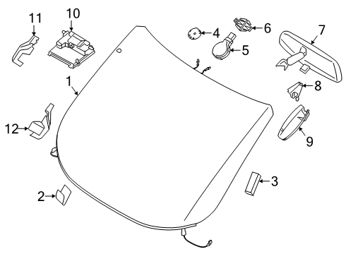 2020 Ford Transit Connect Wipers Mirror Inside Diagram for 5M5Z-17000-A