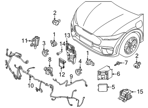 2021 Ford Mustang Mach-E Parking Aid Battery Tray Bolt Diagram for -W720608-S439