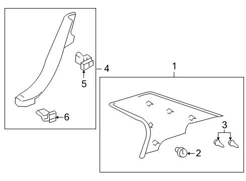 Diagram for 2003 Lexus LS430 Interior Trim - Quarter Panels 