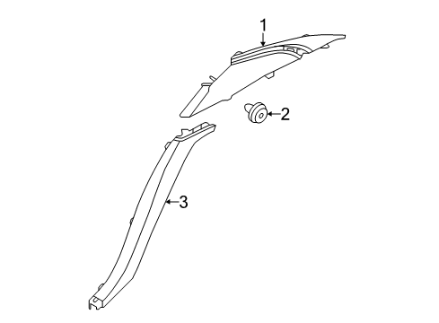 2016 Kia K900 Interior Trim - Quarter Panels Trim Assembly-Rear Wheel House Diagram for 858953T000BNH