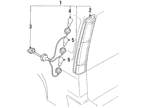 1990 Toyota Corolla Tail Lamps Socket Diagram for 81555-1A460
