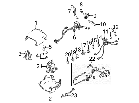 2004 Chevrolet Impala Shroud, Switches & Levers Lower Column Cover Bolt Diagram for 26014529