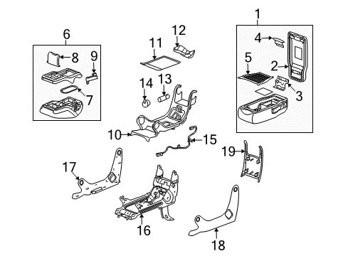 2005 Buick LaCrosse Front Seat Components Cushion Asm, Front Seat Center *Neutral Diagram for 88991667