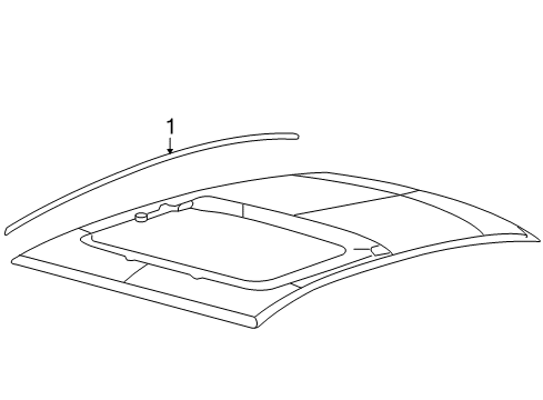 2006 Ford Fusion Exterior Trim - Roof Roof Molding Diagram for 6E5Z-5451728-AB