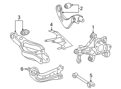 2022 Lexus NX350 Rear Suspension Arm Assembly, Trailing Diagram for 48780-42080