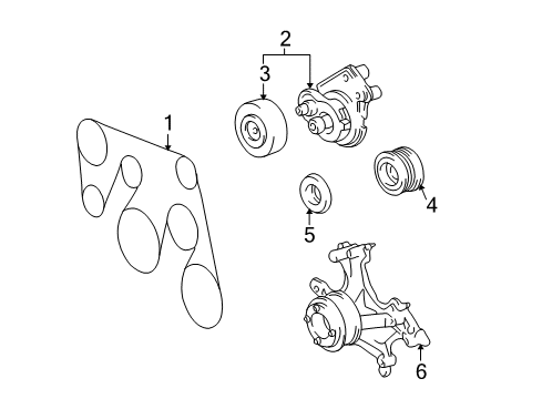 2004 Lexus SC430 Belts & Pulleys Fan & Alternator V Belt Diagram for 90916-02583