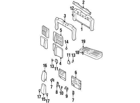 1998 Chevrolet Monte Carlo Rear Seat Components Pad Asm-Rear Seat Cushion Diagram for 16744971