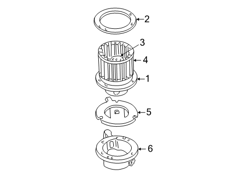 2001 Ford Escape Blower Motor & Fan Blower Cover Diagram for YL8Z-18515-AA