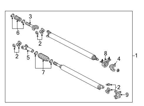 2020 GMC Sierra 1500 Drive Shaft - Rear Flange Diagram for 84555907