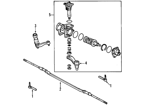 1999 GMC Sierra 1500 P/S Pump & Hoses, Steering Gear & Linkage Rod Kit, Steering Linkage Relay (W/Inner Tie Rods) Diagram for 12471385