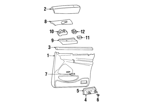 1999 Ford Windstar Interior Trim - Front Door Mirror Switch Diagram for F78Z-17B676-AA