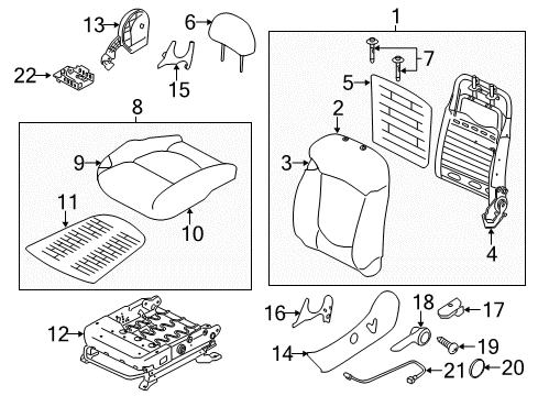 2012 Kia Forte Heated Seats Cushion Assembly-Front Seat Diagram for 881001M031AFU