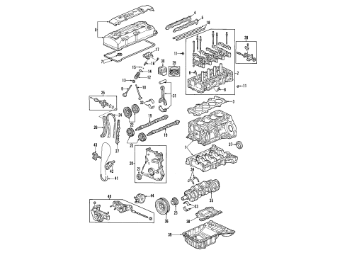 2005 Honda S2000 Engine Parts, Mounts, Cylinder Head & Valves, Camshaft & Timing, Variable Valve Timing, Oil Cooler, Oil Pan, Oil Pump, Crankshaft & Bearings, Pistons, Rings & Bearings Gasket Set, Head Cover Diagram for 12040-PCX-305