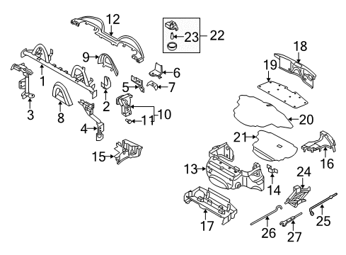 2007 Nissan 350Z Interior Trim - Rear Body Clip-Weatherstrip Diagram for 80850-69900