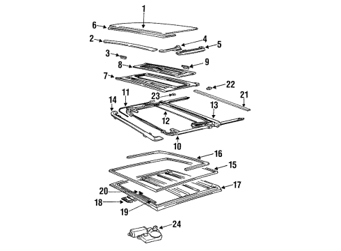 1993 Volvo 940 Sunroof Hinge Asm-Rear Side Door Lower Diagram for 3526912