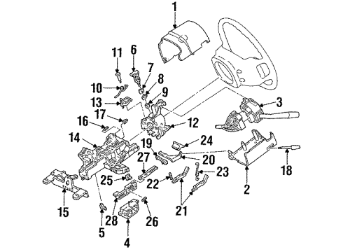 1997 Ford Aerostar Instruments & Gauges Upper Flange Diagram for E2LY-3511-A