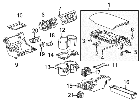 2018 GMC Terrain Heated Seats Cup Holder Diagram for 84020219