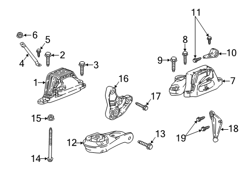 2018 Buick Regal TourX Engine & Trans Mounting Transmission Mount Bracket Diagram for 84027271